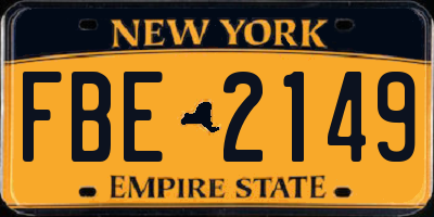 NY license plate FBE2149