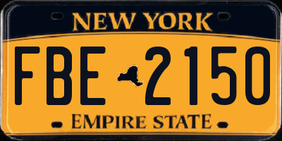 NY license plate FBE2150