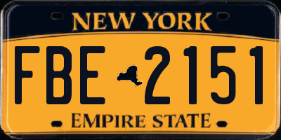 NY license plate FBE2151