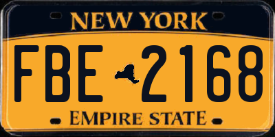 NY license plate FBE2168