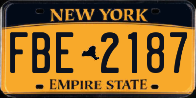 NY license plate FBE2187