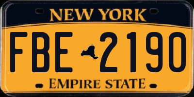NY license plate FBE2190