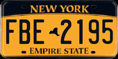 NY license plate FBE2195