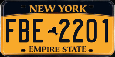 NY license plate FBE2201