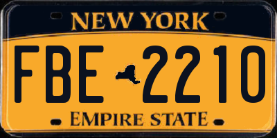 NY license plate FBE2210
