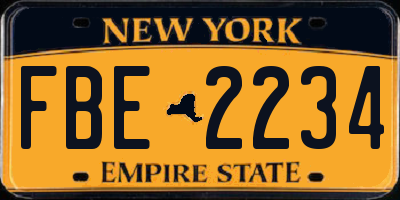 NY license plate FBE2234