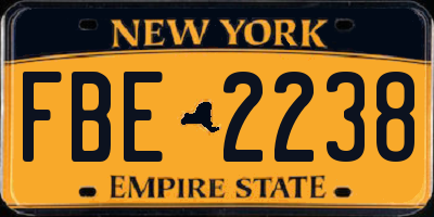 NY license plate FBE2238