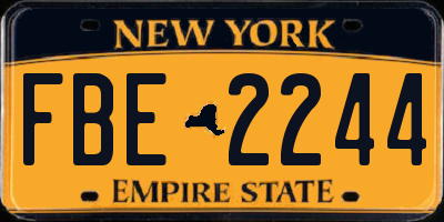 NY license plate FBE2244
