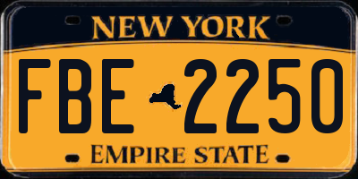NY license plate FBE2250