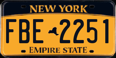 NY license plate FBE2251