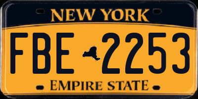 NY license plate FBE2253