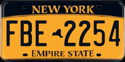 NY license plate FBE2254