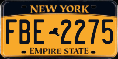 NY license plate FBE2275