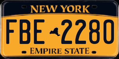 NY license plate FBE2280