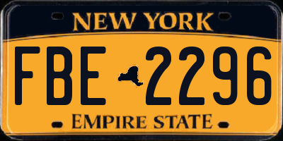 NY license plate FBE2296