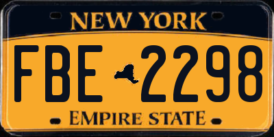 NY license plate FBE2298
