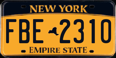 NY license plate FBE2310