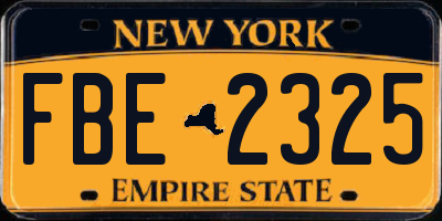 NY license plate FBE2325