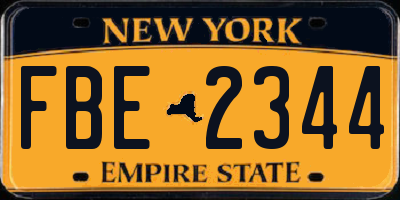 NY license plate FBE2344