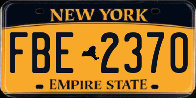 NY license plate FBE2370