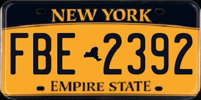 NY license plate FBE2392