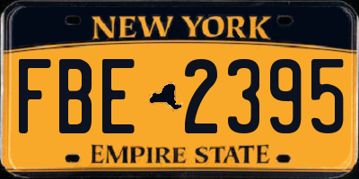 NY license plate FBE2395