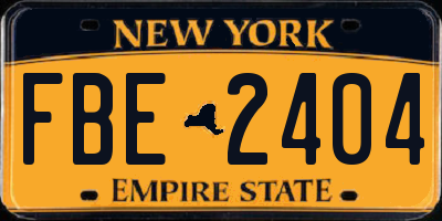 NY license plate FBE2404