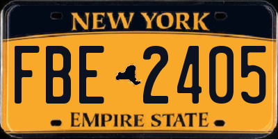 NY license plate FBE2405