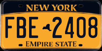 NY license plate FBE2408