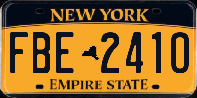 NY license plate FBE2410
