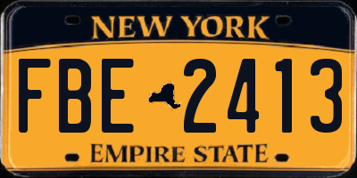 NY license plate FBE2413