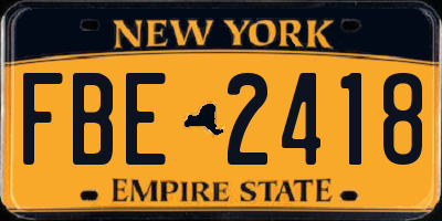 NY license plate FBE2418