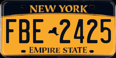 NY license plate FBE2425