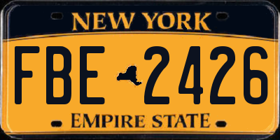 NY license plate FBE2426