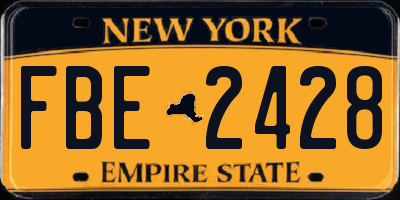 NY license plate FBE2428
