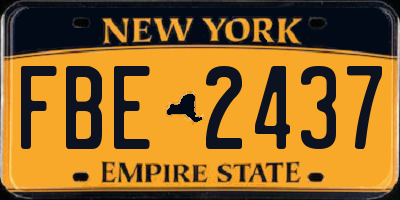 NY license plate FBE2437
