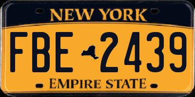 NY license plate FBE2439