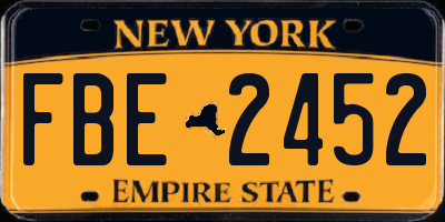 NY license plate FBE2452