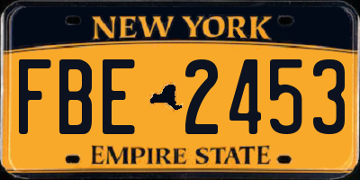 NY license plate FBE2453