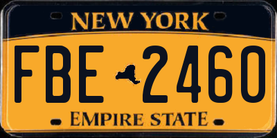 NY license plate FBE2460