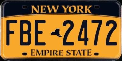 NY license plate FBE2472