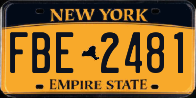NY license plate FBE2481