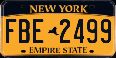 NY license plate FBE2499