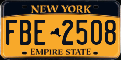 NY license plate FBE2508