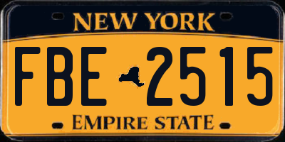NY license plate FBE2515