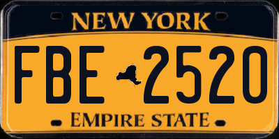 NY license plate FBE2520