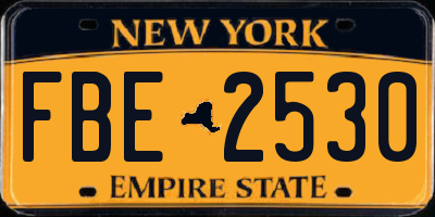 NY license plate FBE2530