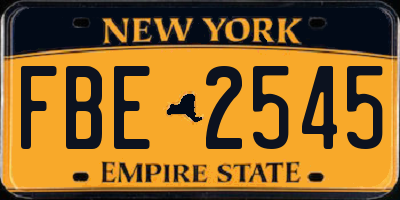 NY license plate FBE2545