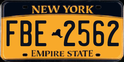 NY license plate FBE2562