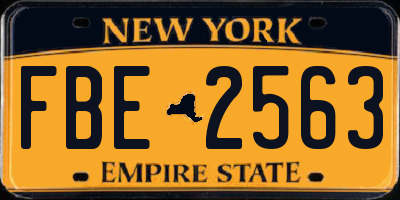 NY license plate FBE2563
